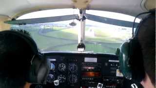 preview picture of video 'Approach and landing at Cardiff Int'l Airport (EGFF) - PA28 Warrior G-OLSF'