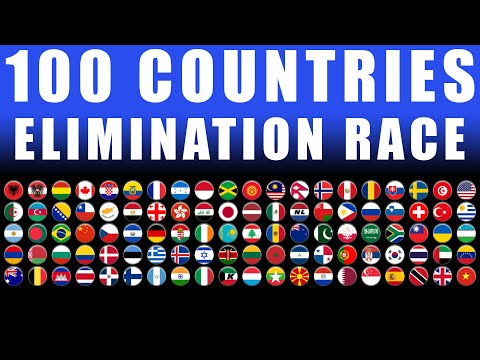 100 Countries Elimination Marble Race in Algodoo #12 \ Marble Race King