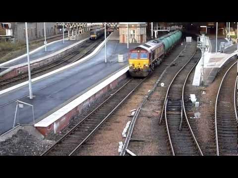 GM 66108 at Perth with 6Z50 oil tanks from Lairg To Mossend
