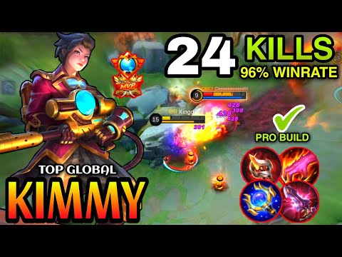 Kimmy 24 Kills Hyper Carry Jungle Rotation |Kimmy Gameplay||Best Build| Top Global By: Xíngqiū -MLBB