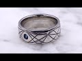 video - Sinusoidal Wave Wedding Band with Center Stone