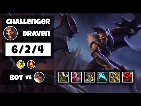 Draven 11.18 Gameplay Challenger Replay Bot Lane - S11 (6/2/4) - NA