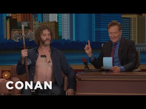 Why T.J. Miller Is Shirtless With A Battle Axe | CONAN on TBS