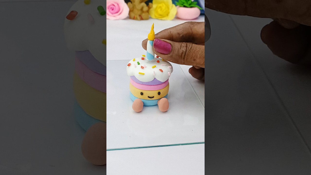 Kawaii Clay Birthday Cake 🎂 | Clay Cake Miniature DIY