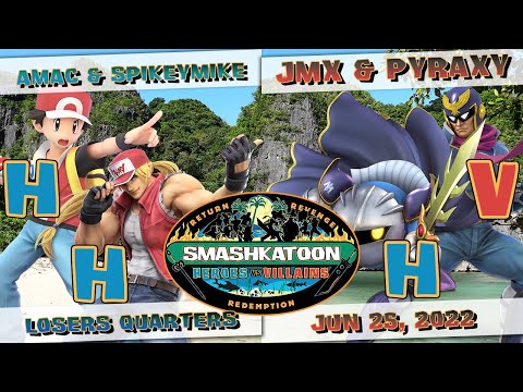aMac & SpikeyMike (R) vs. JMX & Pyraxy (B) - Losers Quarters - Smashkatoon 60