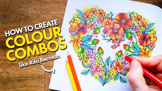 How to Create COLOUR COMBINATIONS Like RITA BERMAN // Adult Colouring Tutorial