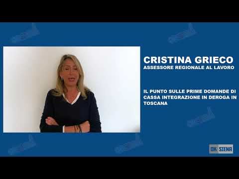 Cristina Grieco sulla cassa integrazione in deroga in toscana