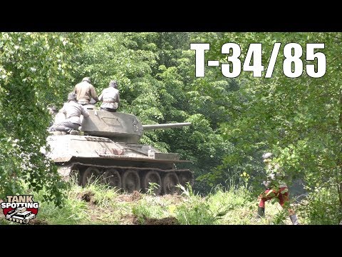 Lurking T-34/85 Rumbles Away Into Forest