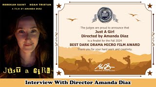 Interview with Director Amanda Diaz. Just A Girl, Horror Film