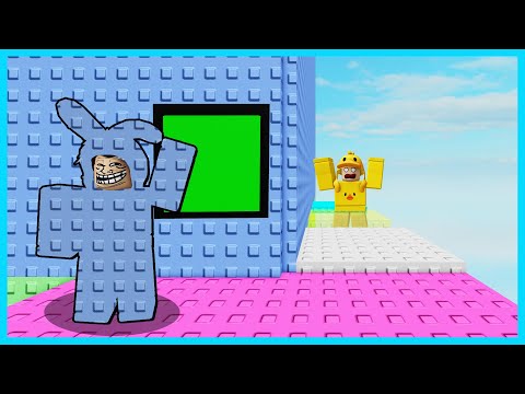 MIPAN & ZUZUZU Menyamar Jadi Tembok Di Troll Tower! ROBLOX