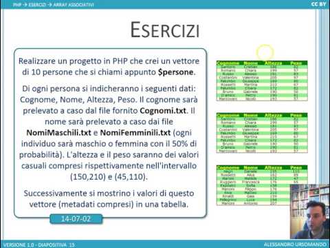 Ursomando PHP 11 - Array associativi