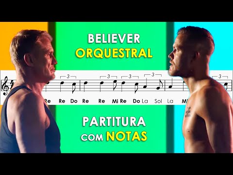 Believer - Imagine Dragons | Partitura com Notas para Flauta Doce, Violino | Orquestral