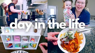DAY IN THE LIFE | starting toy rotation, salmon curry, target shopping, library cookbook haul + more