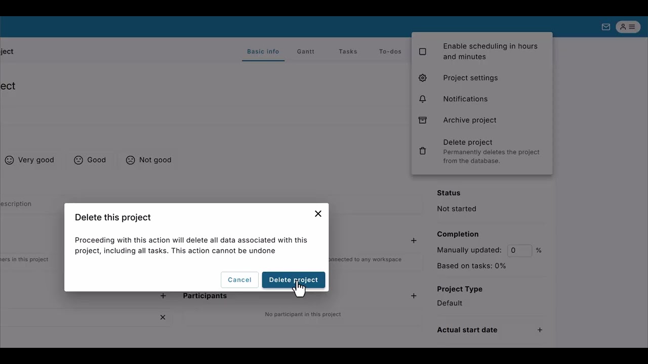 How to Permanently Delete a Project