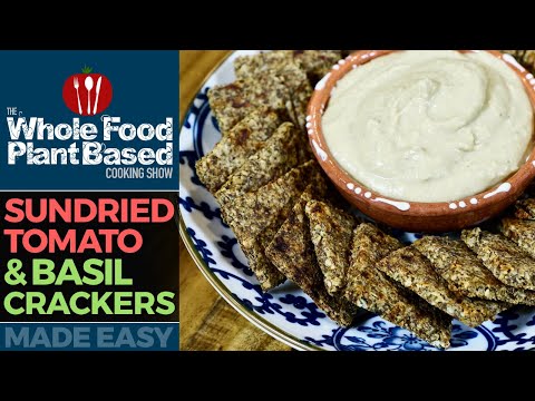 The CRUNCH you CRAVE » easy + healthy sun dried tomato basil crackers!