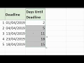 Number of Working Days until Deadline - Excel Formula