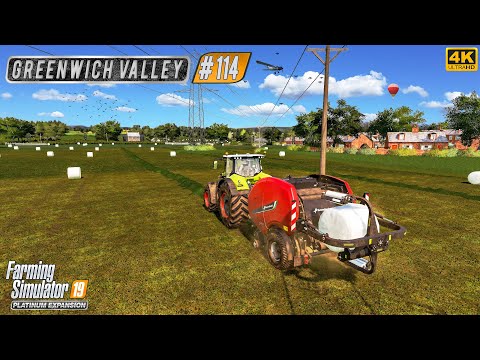 Mowing Clover & Alfalfa. Making 172 Silage Bales ⭐ Greenwich Valley #114 ⭐ FS19 4K TimeLapse