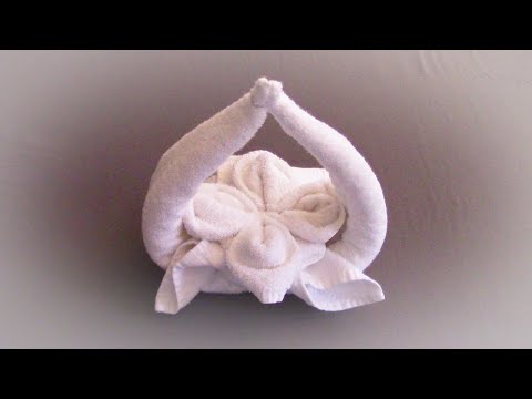 Towel Folding Flower Basket  | How to Fold Towel  | Towel Animal | Towel Art in Housekeeping |