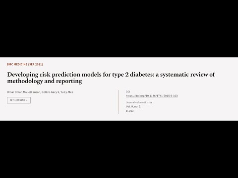 Developing risk prediction models for type 2 diabetes: a systematic review of methodo... | RTCL.TV