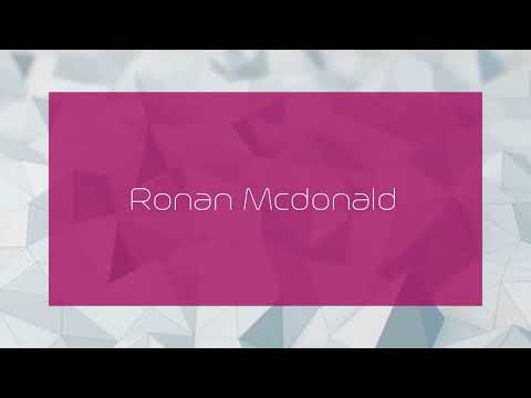 Ronan Mcdonald - appearance