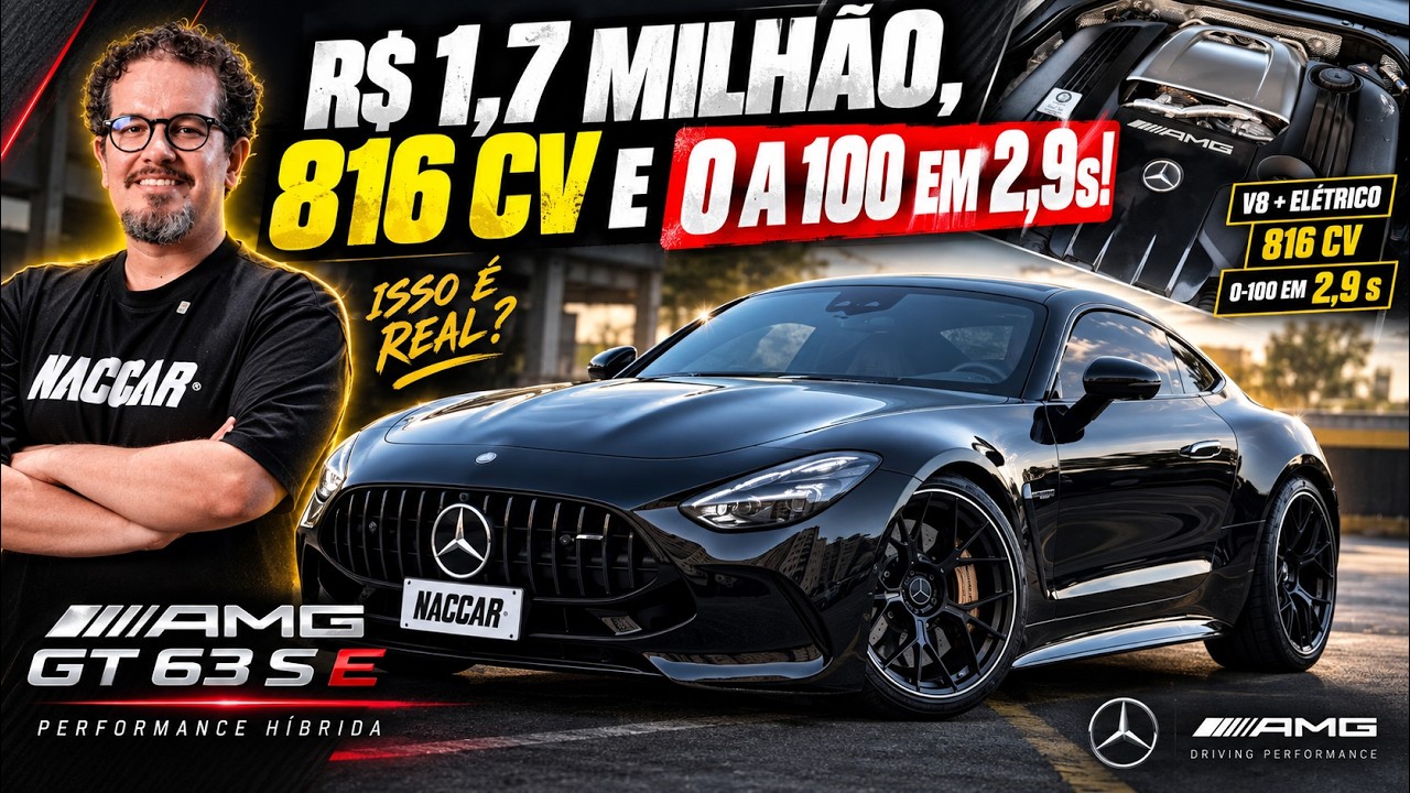 R$ 1,7 MILHÃO, 816 CV E 0 A 100 EM 2,9s! Avaliação do Mercedes-AMG GT 63 S E Performance! 😱⚡️