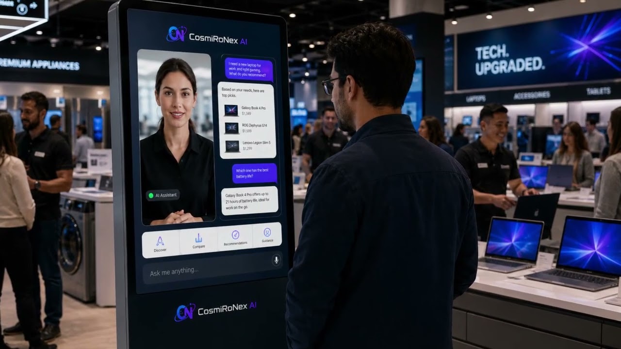 CosmiRoNex AI Kiosk Experience Demo — click to play