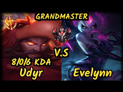 Pants are Dragon (UDYR) vs EVELYNN - 8/0/6 KDA JUNGLE GAMEPLAY - NA Ranked GRANDMASTER