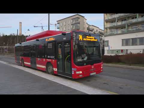 Sweden, Stockholm, bus 74 ride rom Sickla udde to Södra station