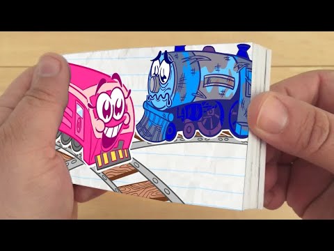 【Flip Book】 Pencilmate CONDUCTS A Train！ - Animated Cartoons Characters - Animated Short Films-Part