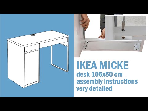 IKEA MICKE desk 105x50 cm  assembly instructions - very detailed