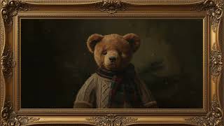 Vintage Winter Bear in Gilded Frame | Old World Holiday Ambience (2 Hours)