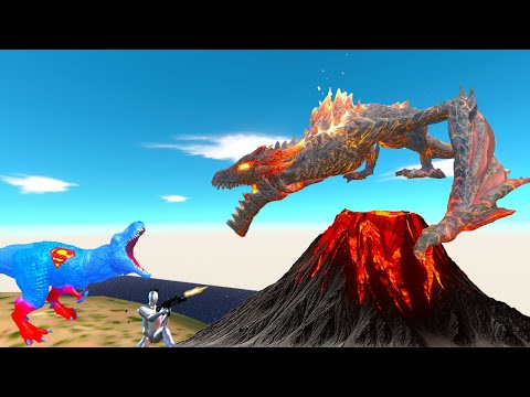 I DROP LAVA DRAGON to VOLCANO MOUNTAIN - Animal Revolt Battle Simulator