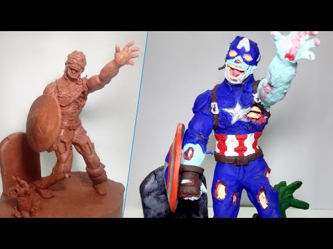 Sculpting #Captain America Zombie What if...? ~Timelapse~ [Marvel] /Clay