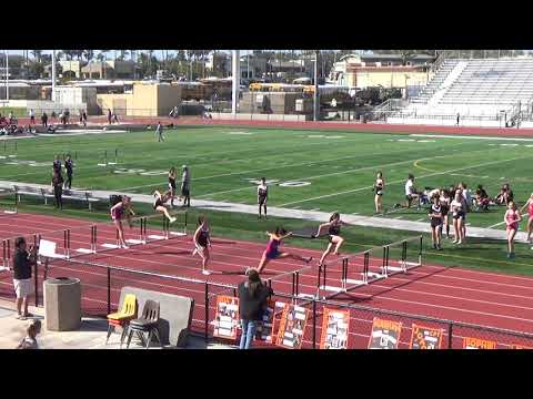 VarG 100m Hurdles at Huntington Beach on 3-13-19