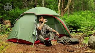 Heavy Rain Storm Camping With Tarp Shelter And Tent