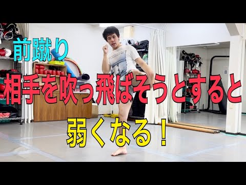 前蹴りは、相手を吹っ飛ばそうとするほど弱くなる！~矢のように突き刺さる前蹴りを蹴る方法~