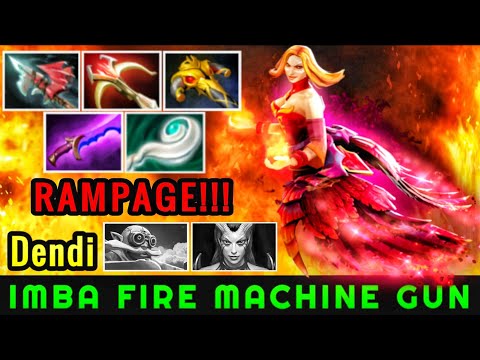 Dendi [Lina] Imba Fire Machine Gun Crazy Damage 7.22 Dota 2