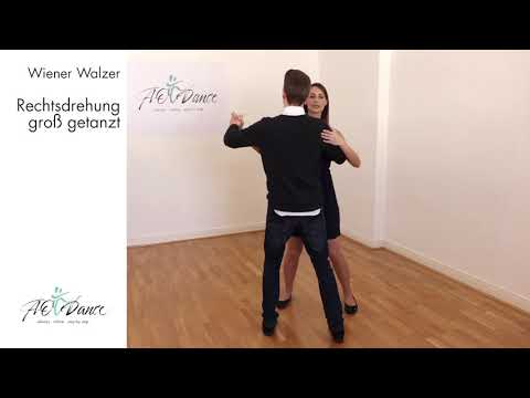 Wiener Walzer Rechtsdrehung groß getanzt - im Detail erklärt mit Wiederholungen zum Mitüben