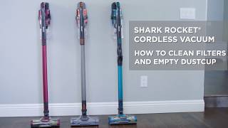 How to empty the dust cup and perform maintenance on your Shark® Rocket® Cordless Stick Vacuum
