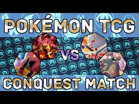 Volcanion/Volcanion EX vs Mega Mewtwo EX/Garbodor [Pokemon Conquest]