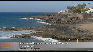Aviso amarillo por vientos de hasta 70 km/h en Lanzarote