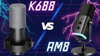 Fifine K688 vs AM8: Design, Som e Muito Mais! Descubra Qual o Melhor Microfone para o Seu Setup!