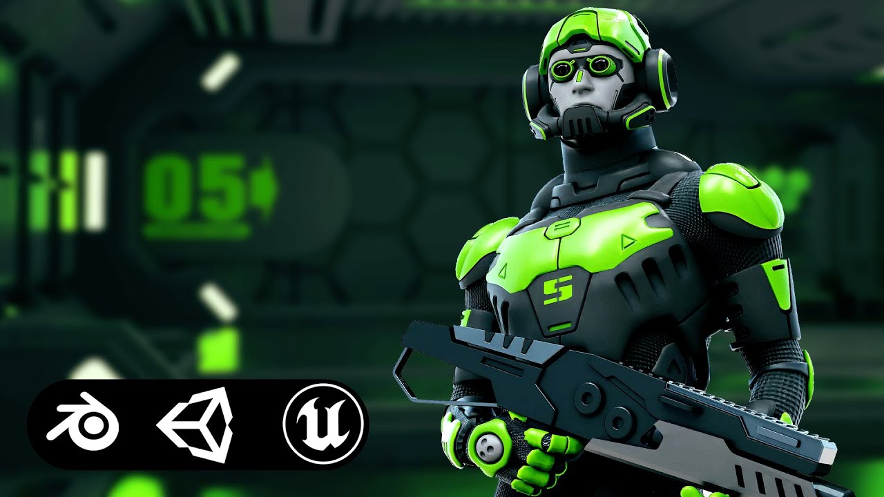 Mecha Soldier-M Auto-Rig Pro Rigged For Mixamo Unreal Engine Unity 3D Model