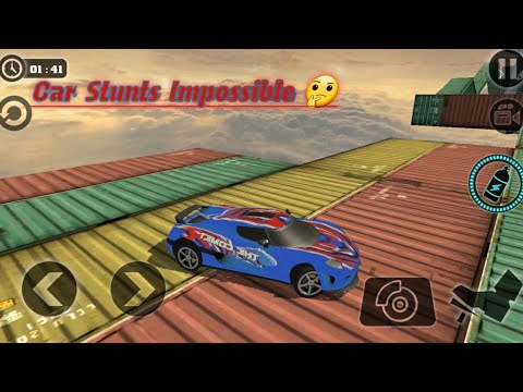 Impossible Car Stunts Tracks 3D |New Blue Car Unlocked - New Gameplay By Jz Arcade Games