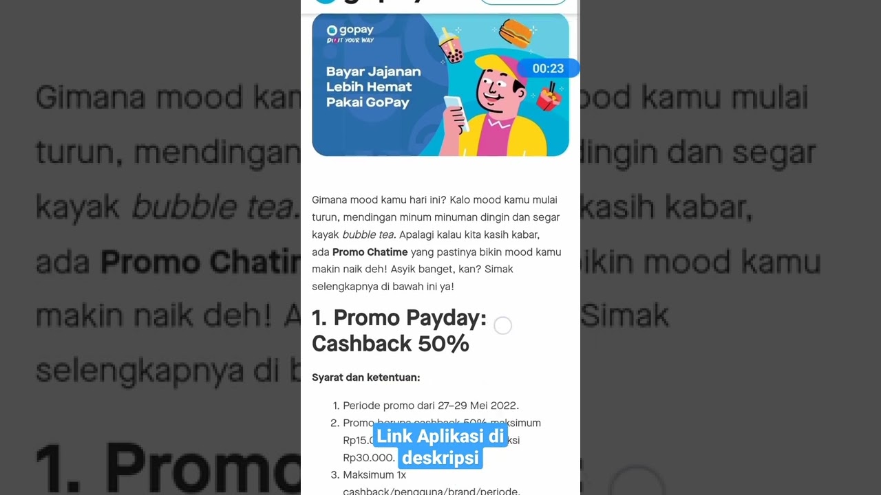 🔴💵 PROMO GOPAY PAYDAY CHATIME CASHBACK HINGGA 50% ❗