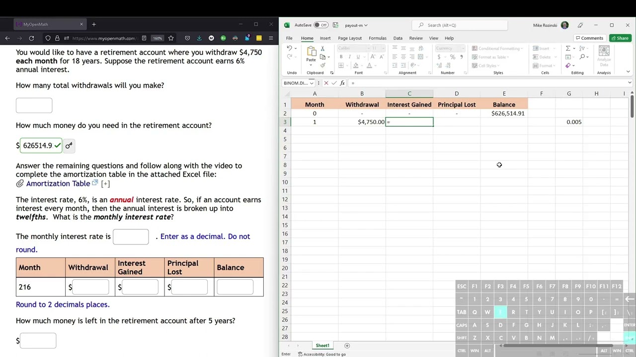 Excel – Payout Annuity