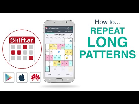 SHIFTER CALENDAR APP - How to repeat long patterns 📅