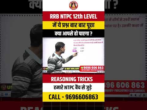 RRB NTPC Reasoning PYQs -6 #rrbntpc #railwayexam #rrbntpc #ntpc