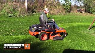 Save time by getting onto a Kubota Zero Turn. Let me show you the key features on these 2 models