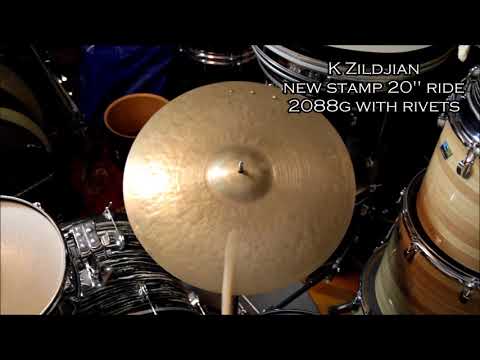 superb K Zildjian Istanbul New Stamp 20" crash ride with rivets 2088g vintage cymbal